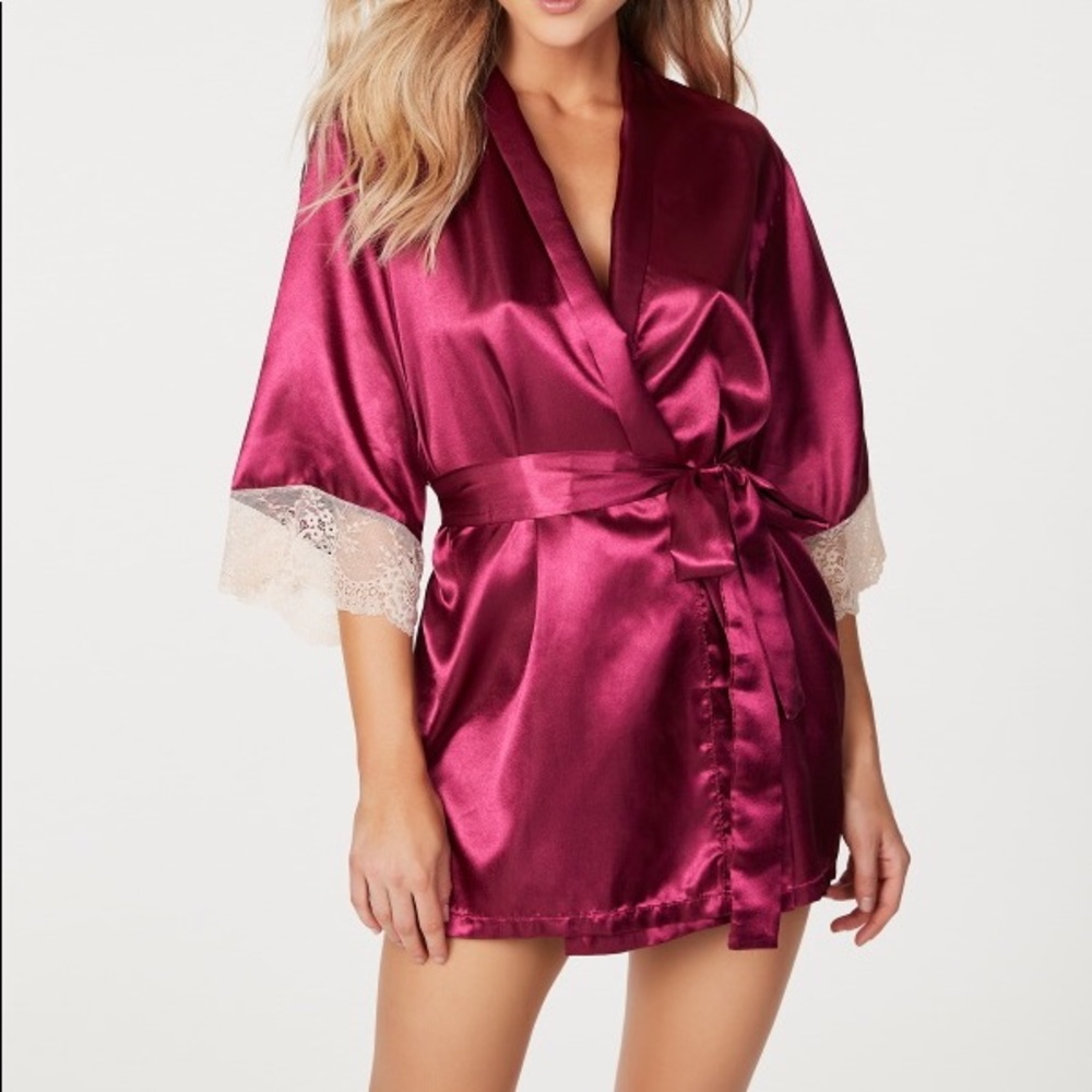Frederick's of Hollywood Hot Pink With Lace Robe